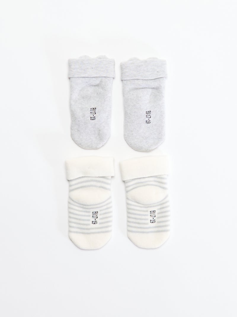 2er-Pack Neugeborenen-Socken Grau - Kiabi