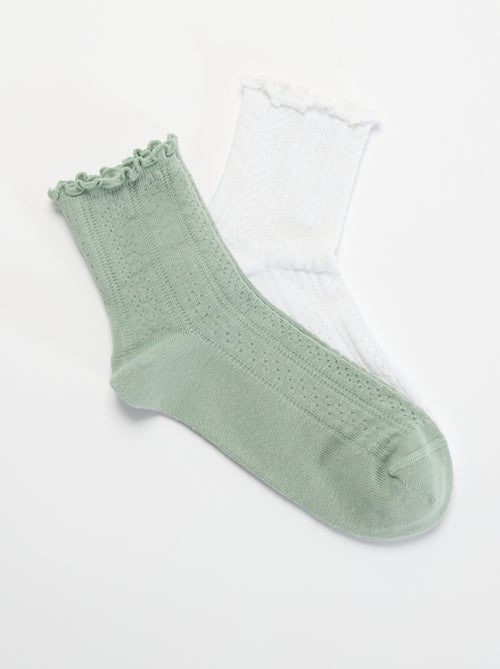 2er-Pack Pointelle-Socken mit Wellenkante - Kiabi