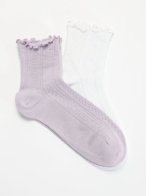 2er-Pack Pointelle-Socken mit Wellenkante - Kiabi