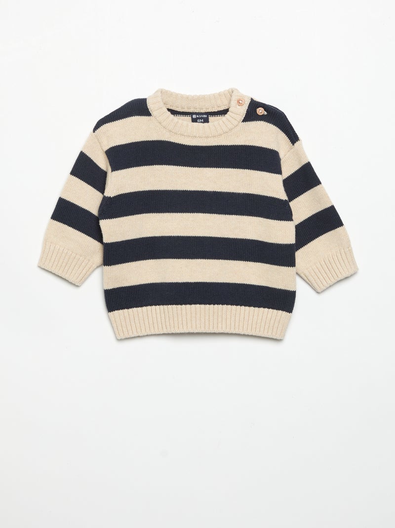 2er-Pack Pullover – 1 gestreift + 1 unifarben Bleu - Kiabi