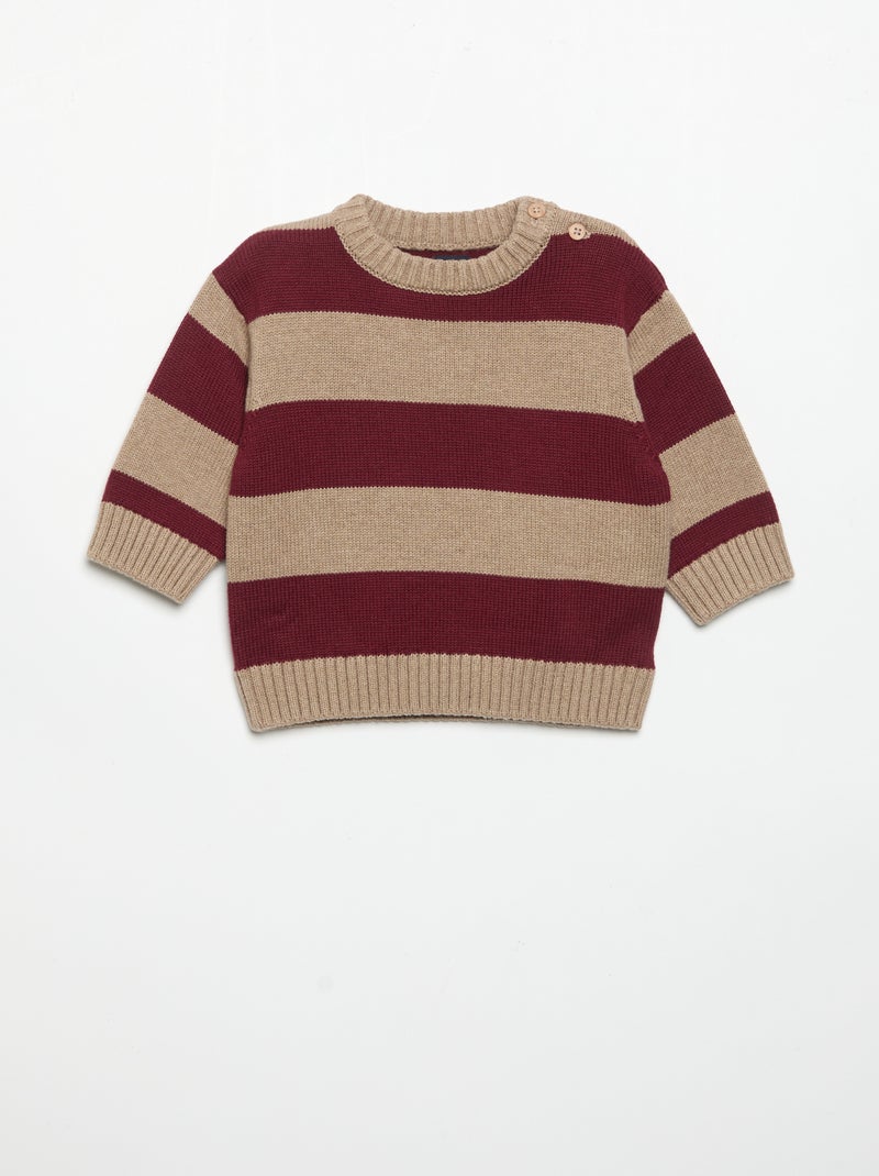 2er-Pack Pullover – 1 gestreift + 1 unifarben Rouge - Kiabi