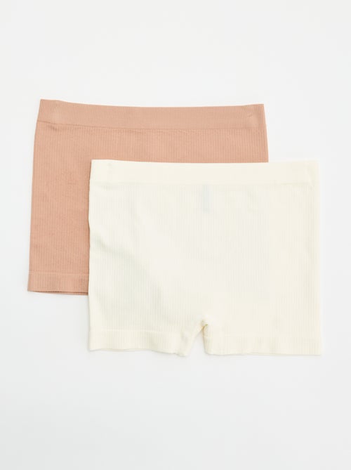 2er-Pack Rippstrick-Shorties - Kiabi