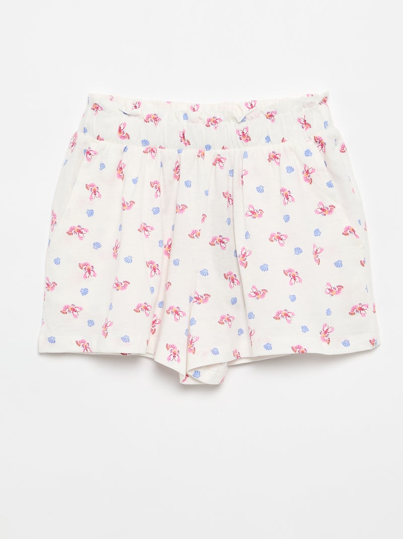 2er-Pack Shorts mit elastischem Bund Weiß - Kiabi