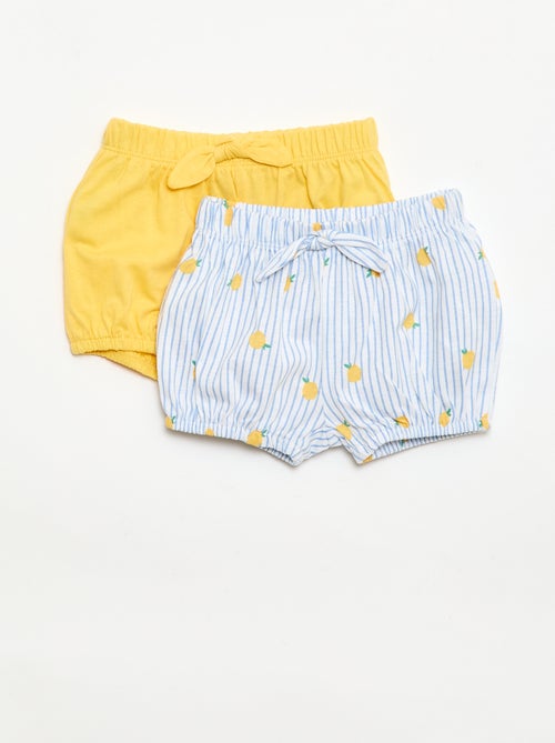 2er-Pack Shorts mit Zierschleifen - Kiabi