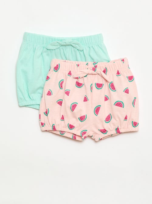 2er-Pack Shorts mit Zierschleifen - Kiabi