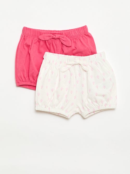 2er-Pack Shorts mit Zierschleifen - Kiabi