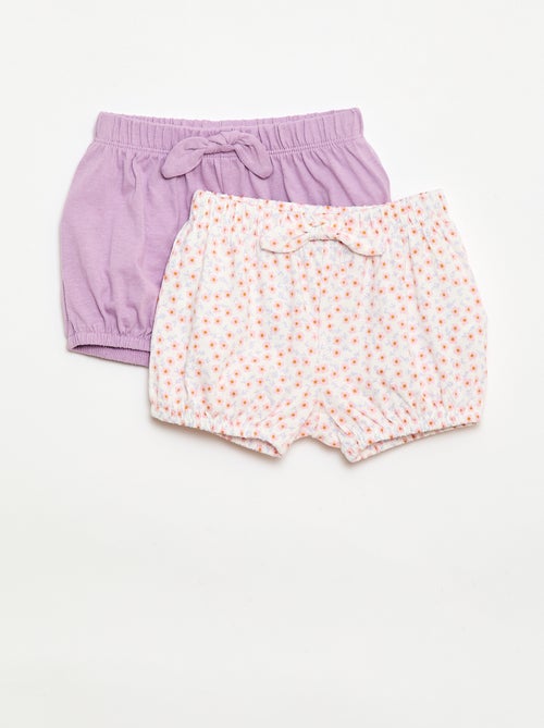 2er-Pack Shorts mit Zierschleifen - Kiabi