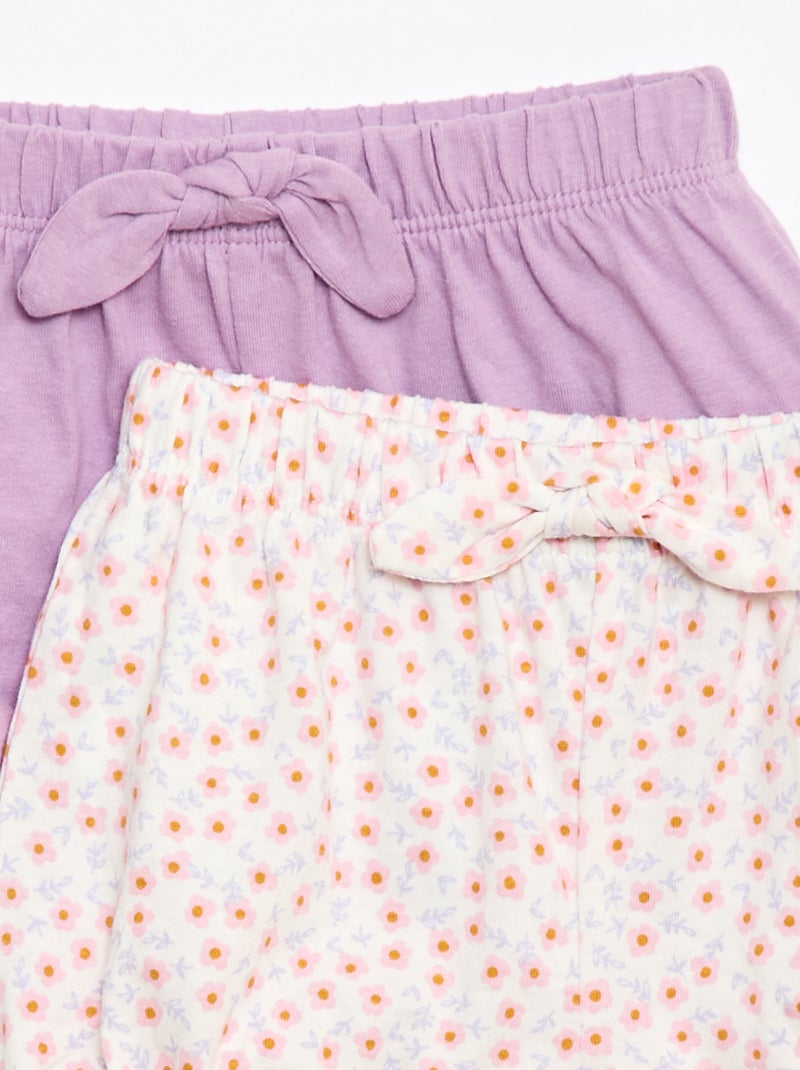 2er-Pack Shorts mit Zierschleifen Weiß - Kiabi