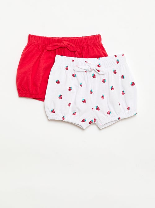 2er-Pack Shorts mit Zierschleifen - Kiabi
