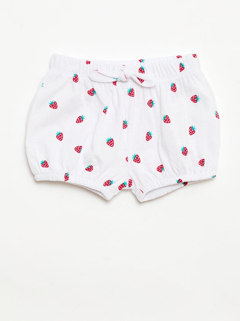 2er-Pack Shorts mit Zierschleifen Weiß - Kiabi