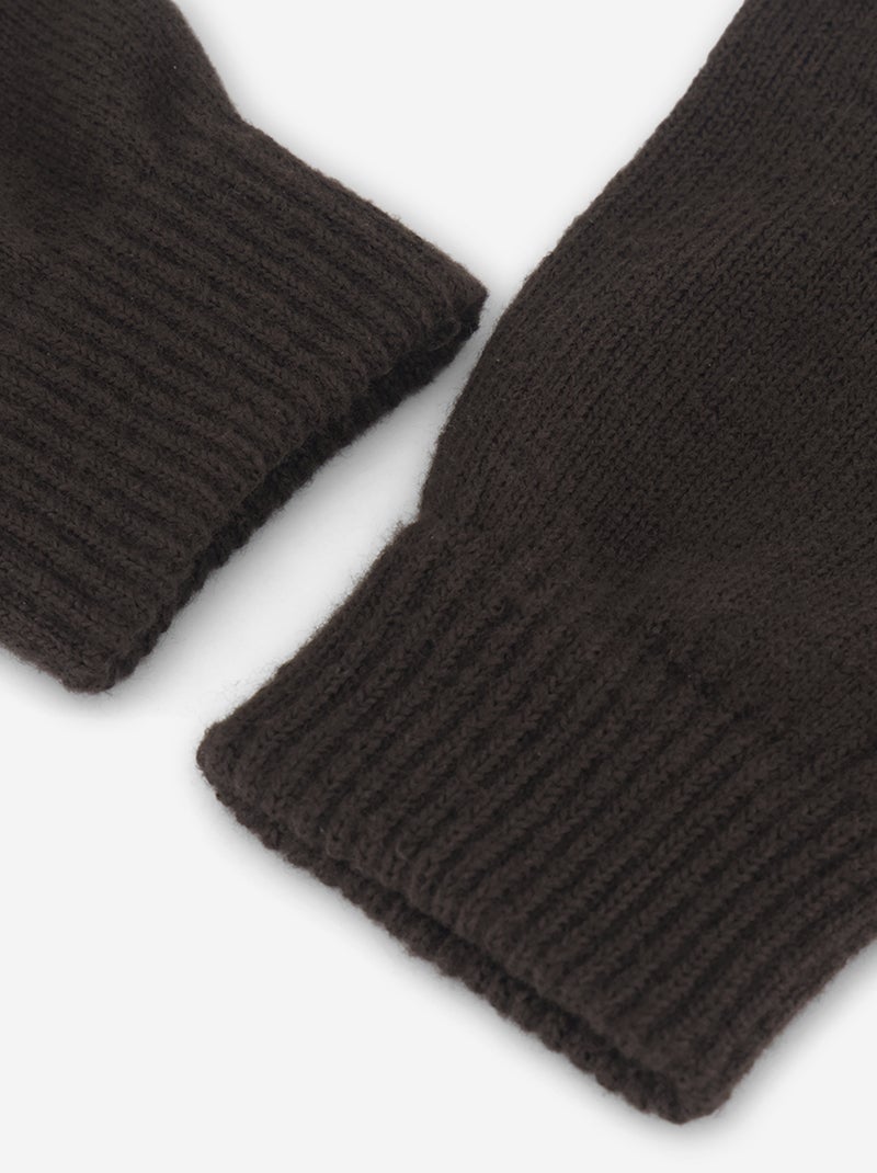 2er-Pack Strickhandschuhe Marron - Kiabi