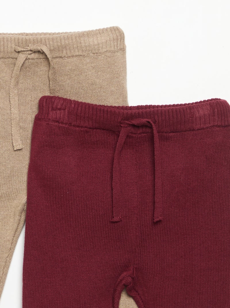 2er-Pack Strickhosen aus Baumwolle Beige - Kiabi