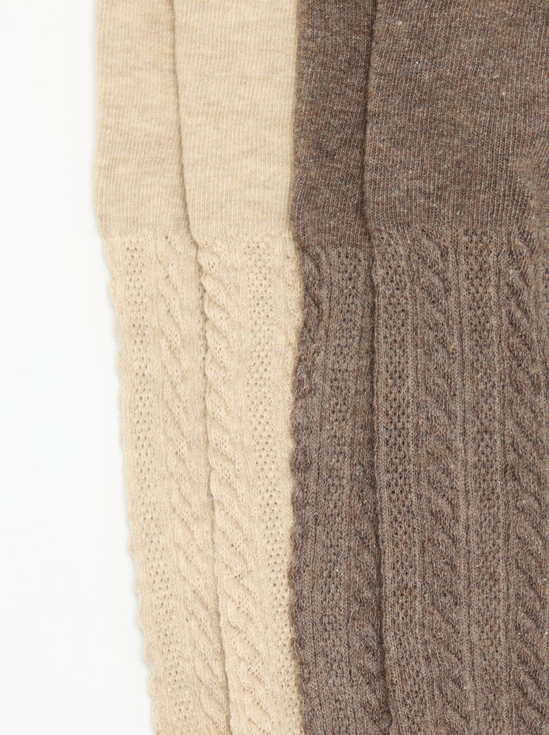 2er-Pack Strumpfhösli mit Fantasiemuster Marron - Kiabi