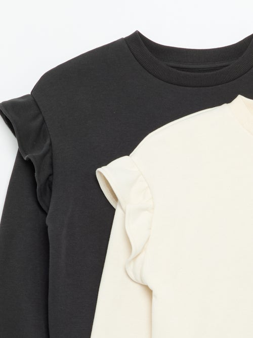 2er-Pack Sweatshirts mit Rüschen an den Schultern - Kiabi