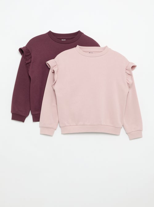2er-Pack Sweatshirts mit Rüschen an den Schultern - Kiabi