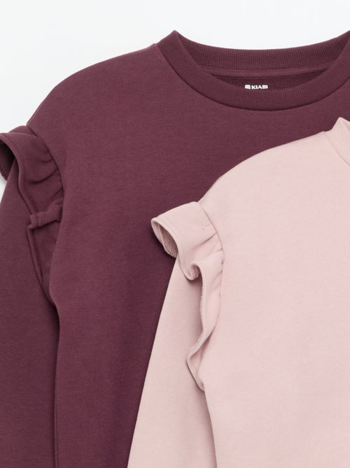 2er-Pack Sweatshirts mit Rüschen an den Schultern - Kiabi