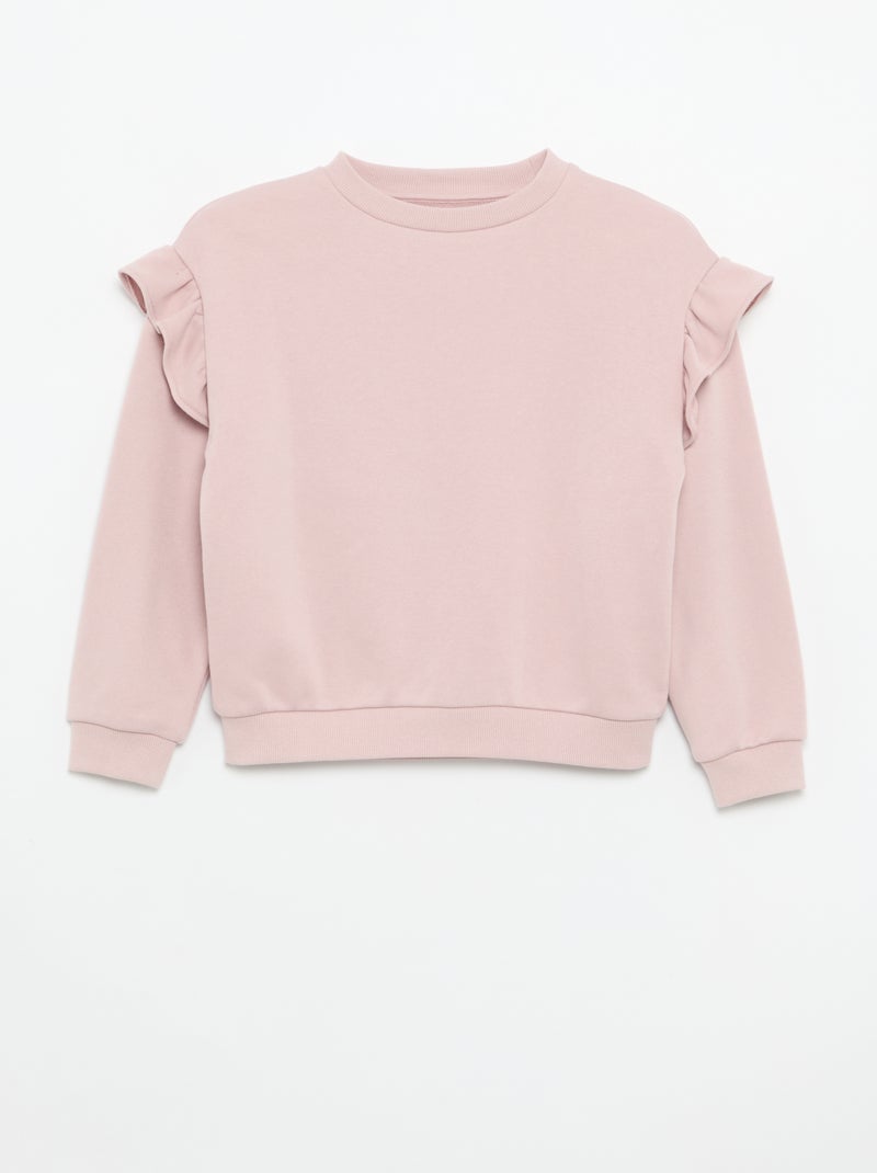 2er-Pack Sweatshirts mit Rüschen an den Schultern Lila - Kiabi