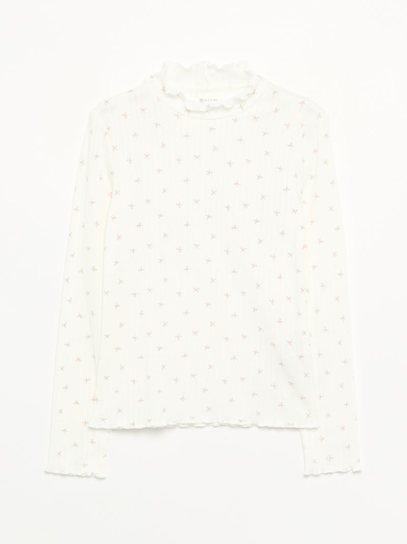 2er-Pack T-Shirts aus Fantasiestrick mit Wellenkanten Rose - Kiabi