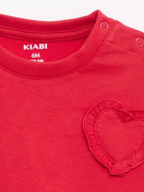 2er-Pack T-Shirts mit Brustdetail - Kiabi