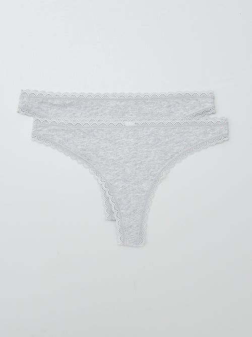 2er-Pack Tangas aus Baumwolle - Kiabi