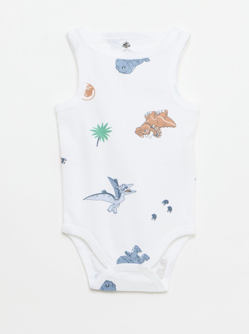 2er-Pack Tanktop-Bodys "Jurassic World" Weiß - Kiabi