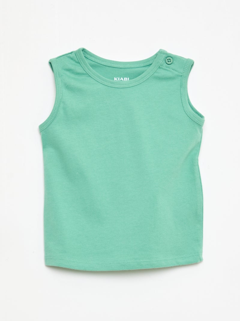 2er-Pack Tanktops Grün - Kiabi
