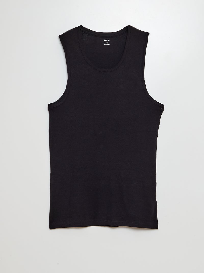 2er-Pack Tanktops Schwarz - Kiabi