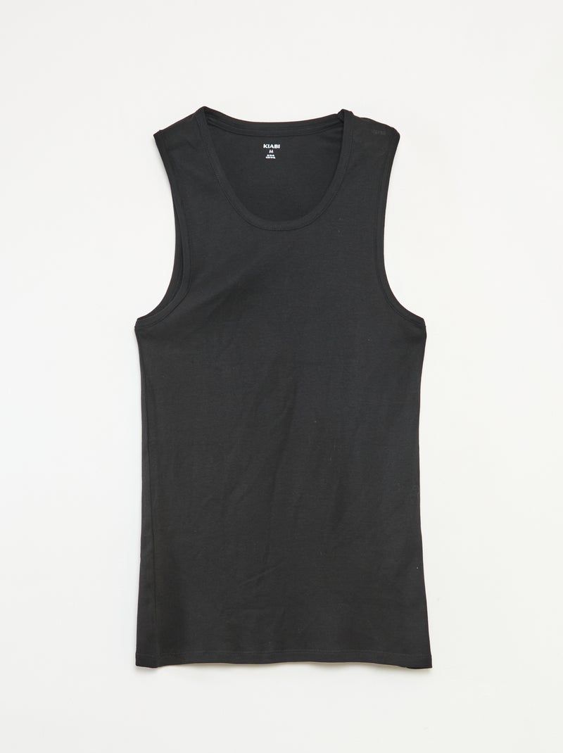 2er-Pack Tanktops Schwarz - Kiabi