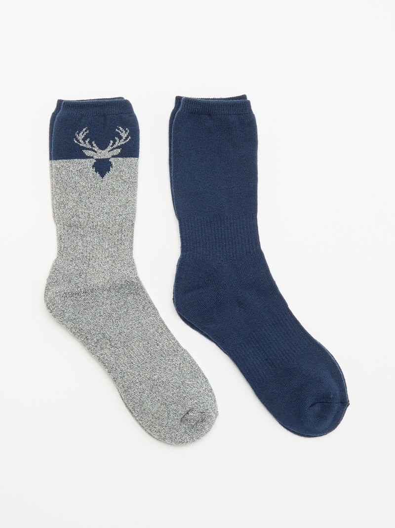 2er-Pack Thermosocken Dunkelblau - Kiabi