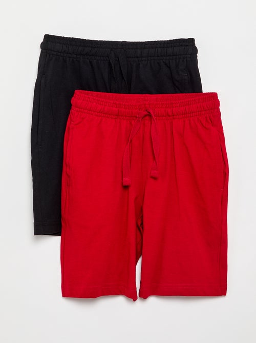 2er-Pack unifarbene Baumwoll-Jersey-Shorts - Kiabi
