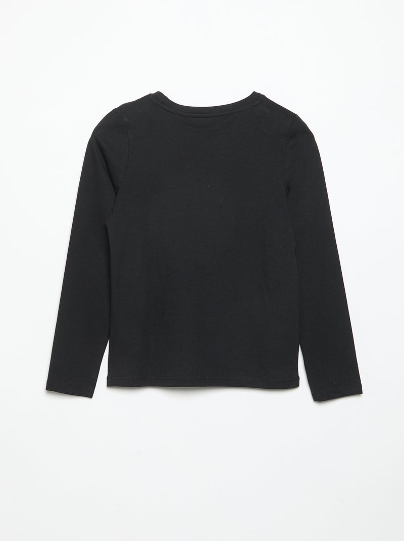 2er-Pack unifarbene Langarm-T-Shirts Noir - Kiabi