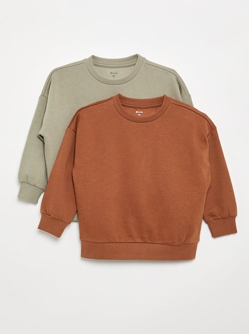2er-Pack unifarbene Sweatshirts - Kiabi