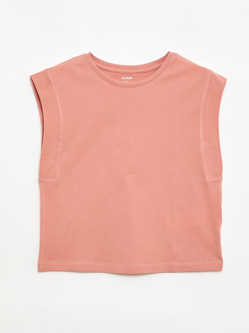 2er-Pack unifarbene Tanktops Rosa - Kiabi