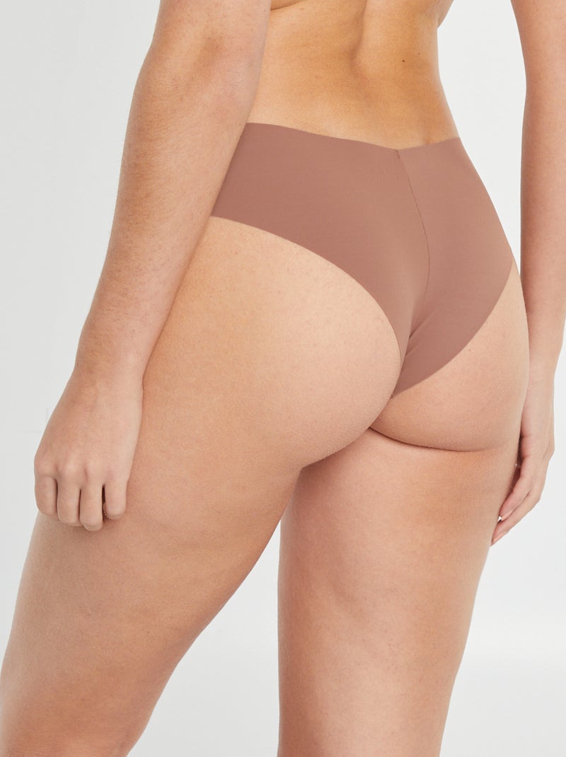 2er-Pack unsichtbare Mikrofaser-Shortys Braun - Kiabi