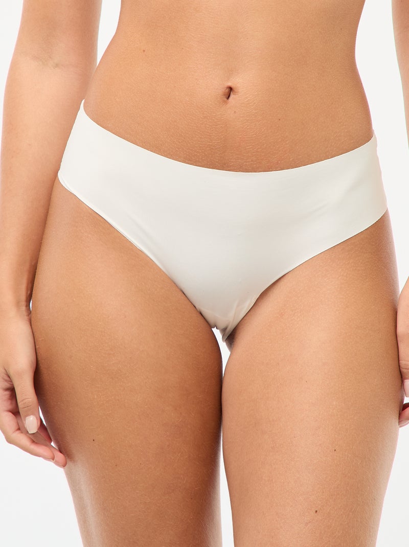 2er-Pack unsichtbare Mikrofaser-Slips Weiß - Kiabi