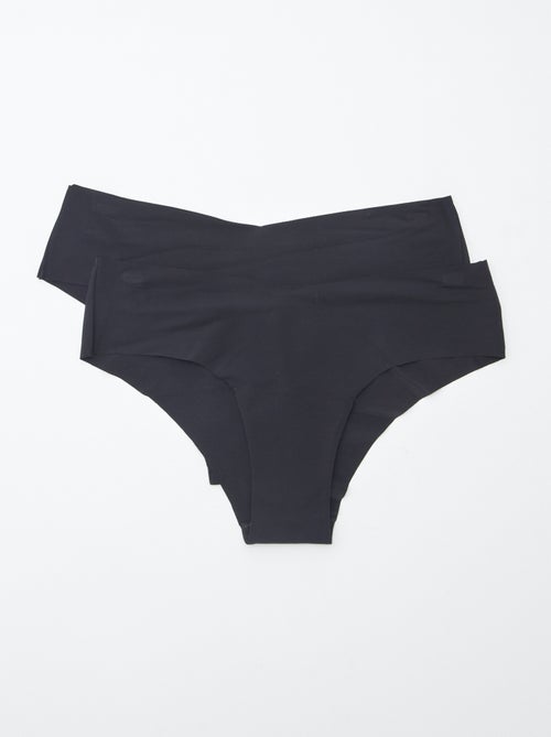 2er-Pack unsichtbare Shortys aus Mikrofaser - Kiabi