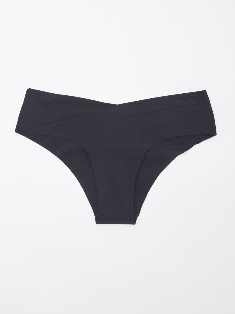 2er-Pack unsichtbare Shortys aus Mikrofaser Schwarz - Kiabi