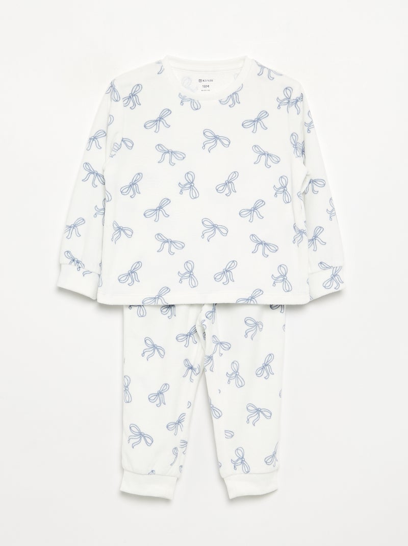 2er-Set bedruckte 2-teilige Fleece-Pyjamas Lila - Kiabi