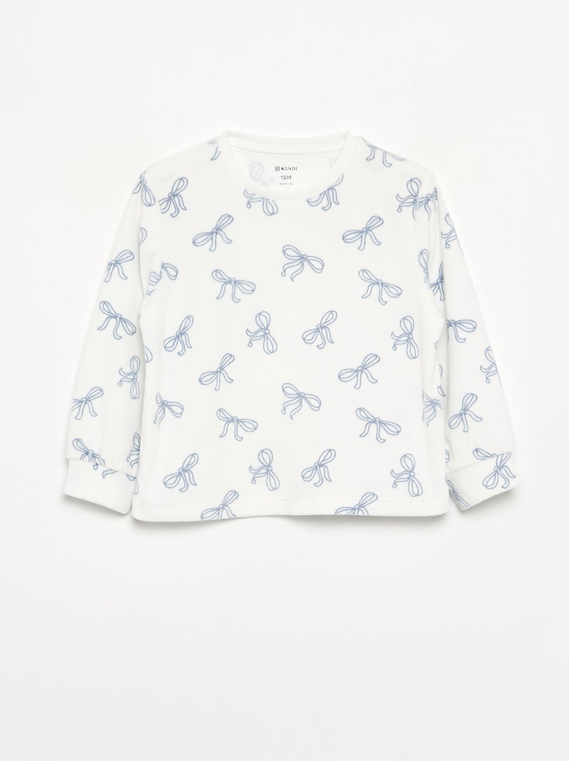 2er-Set bedruckte 2-teilige Fleece-Pyjamas Lila - Kiabi