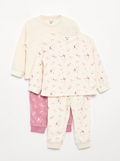 2er-Set bedruckte 2-teilige Fleece-Pyjamas - Kiabi