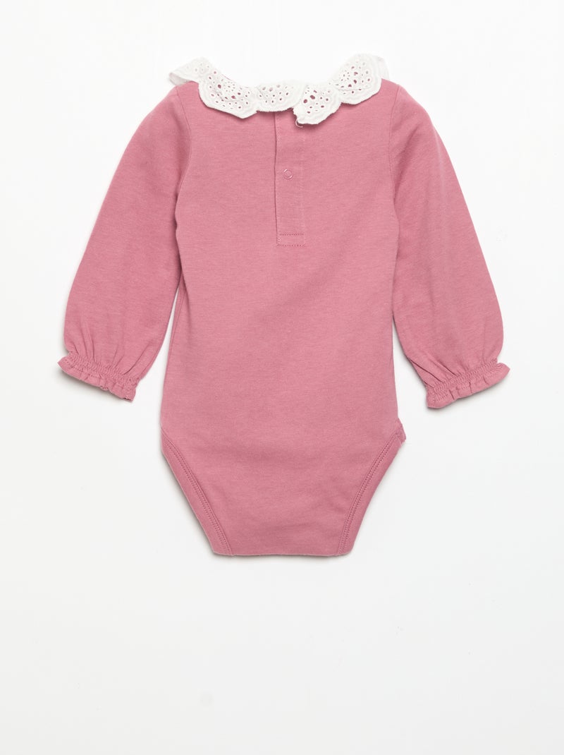 2er-Set Bodys mit Lochstickerei-Kragen Beige - Kiabi
