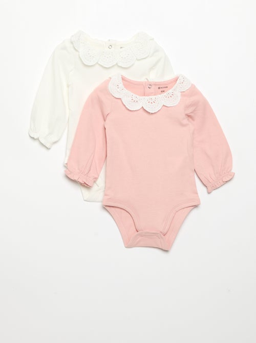 2er-Set Bodys mit Lochstickerei-Kragen - Kiabi 2er-Set Bodys mit Lochstickerei-Kragen - Kiabi