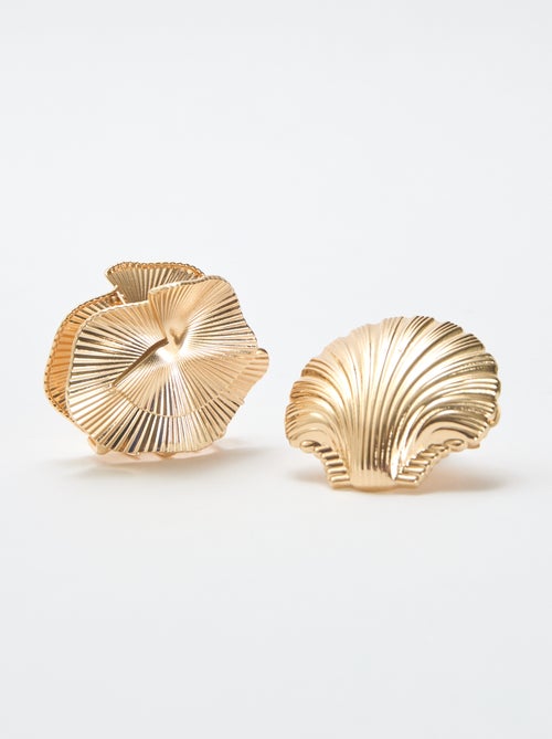 2er-Set goldfarbener Schmuck-Haarspangen - Kiabi