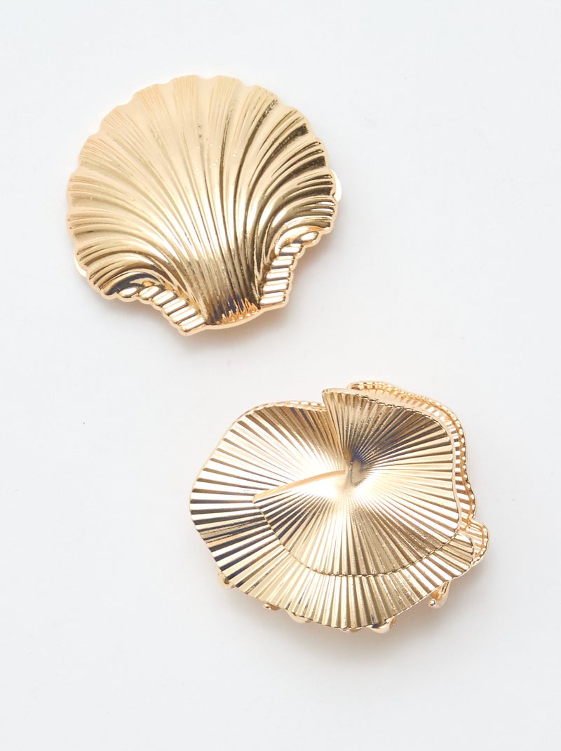 2er-Set goldfarbener Schmuck-Haarspangen GELB - Kiabi