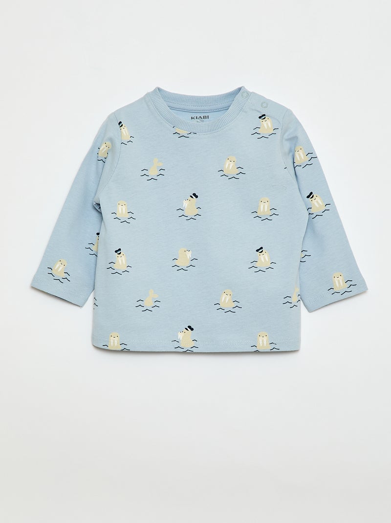 2er-Set Kurzarm-T-Shirts Blau - Kiabi