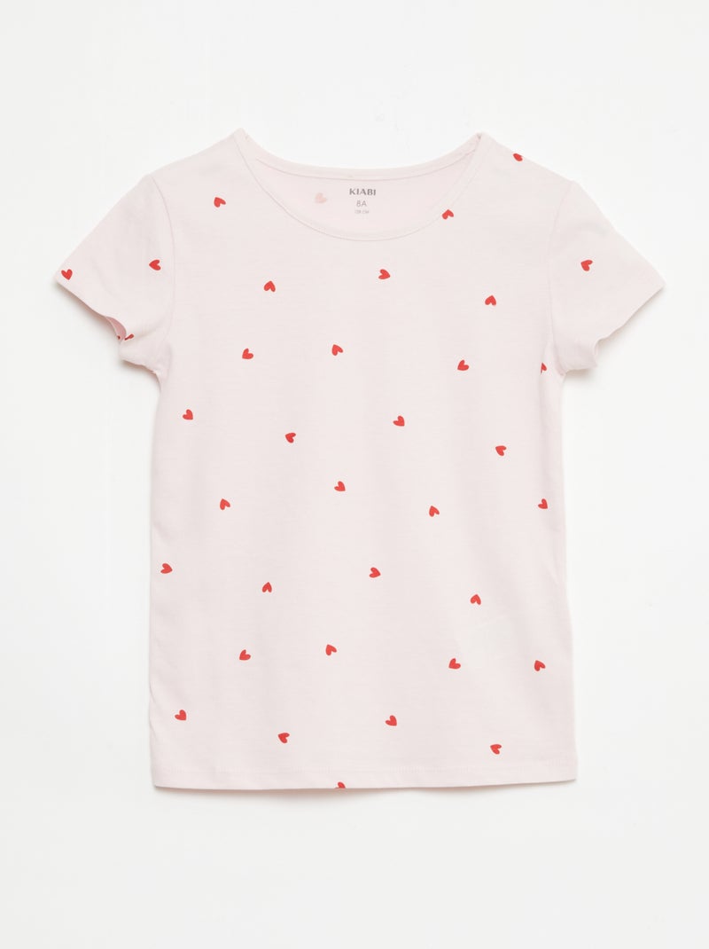 2er-Set kurze Pyjamas aus Baumwolljersey Rosa - Kiabi