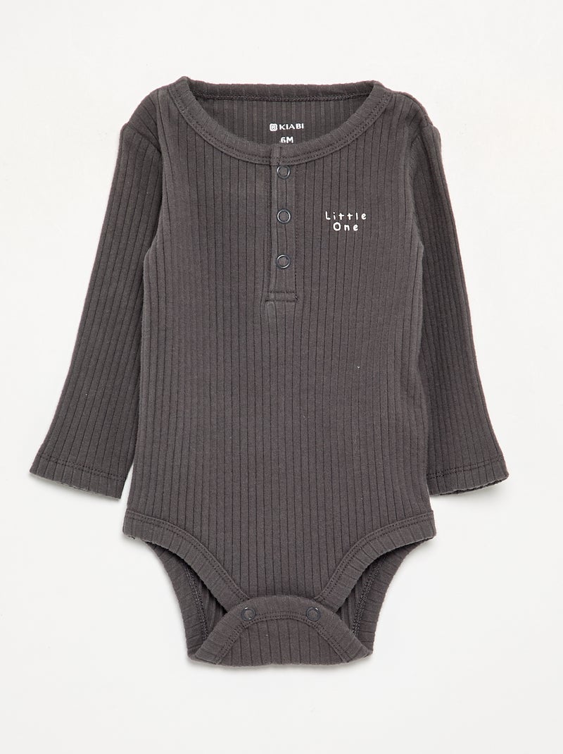 2er-Set Langarm-Bodys Beige - Kiabi