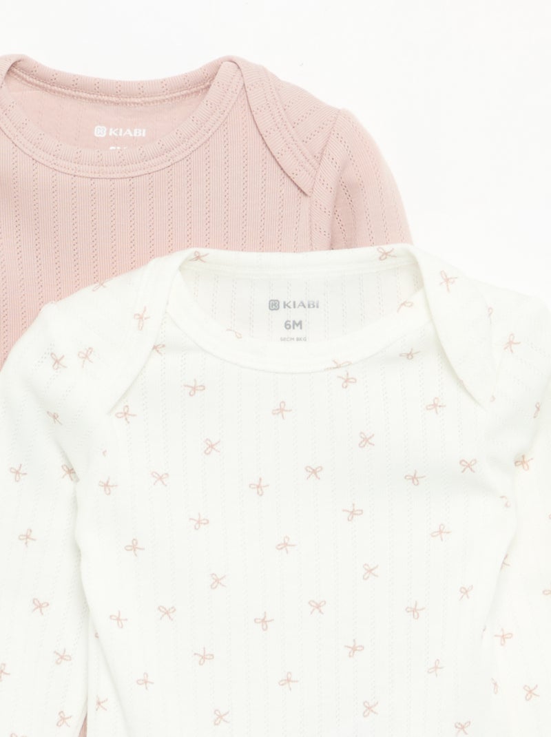 2er-Set Langarm-Bodys Beige - Kiabi