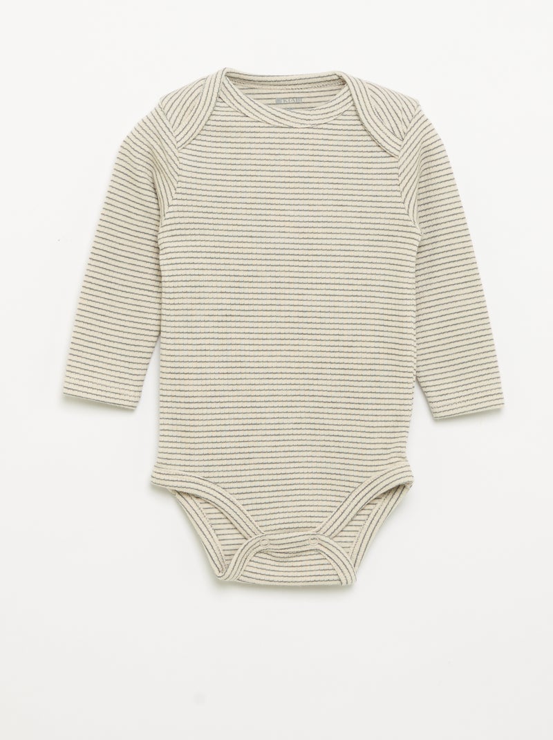 2er-Set Langarm-Bodys Beige - Kiabi