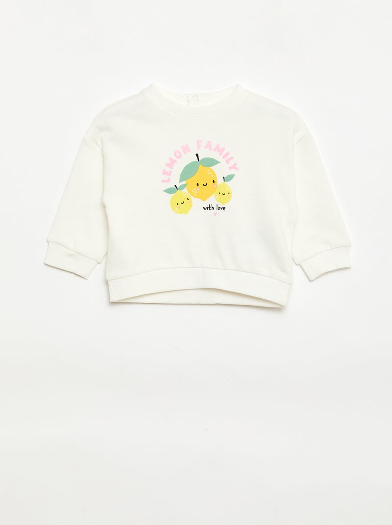 2er-Set leichte Molton-Sweatshirts Weiß - Kiabi